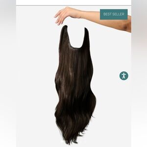 Hidden Crown Halo Extensions in Deepest Brown Black - 18 inches